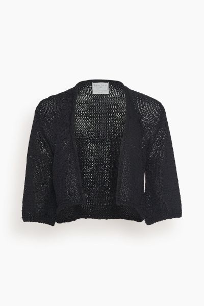 Chic Sustainable Viscose Raffia Cardigan in Night