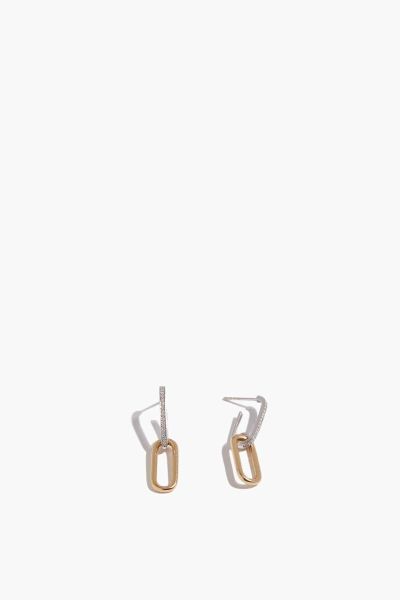 Paperclip Link Earrings in 14k Yellow Gold/Sterling Silver