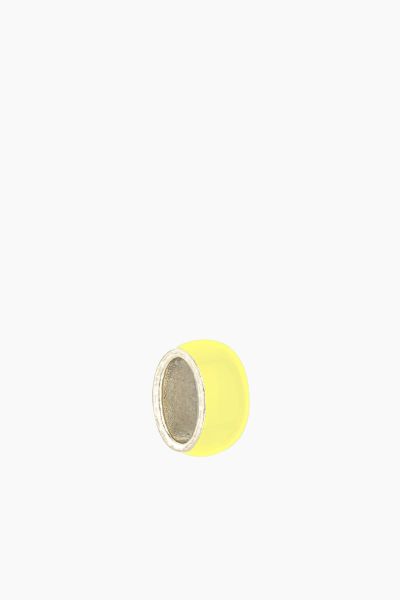 Wide Yellow Enamel Bead