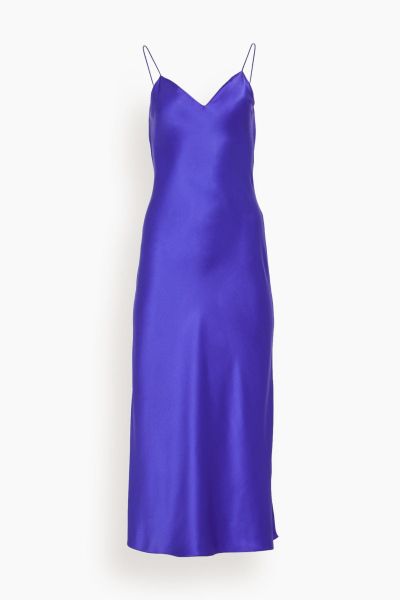 Midi Bias Slip Dress in Ultraviolet