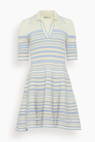 Dessie Mini Dress in French Blue Stripes