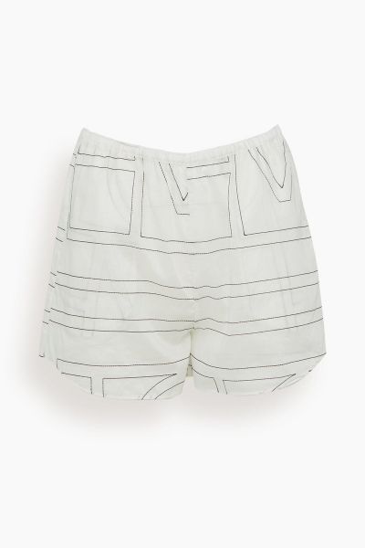 Monogram Cotton PJ Shorts in White/Black