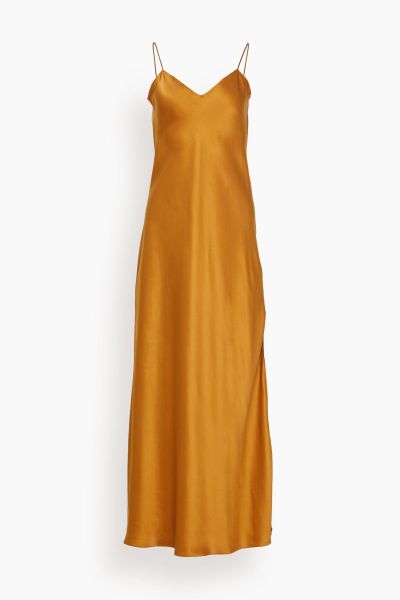 Mossy Maxi Slip Dress in Bronze