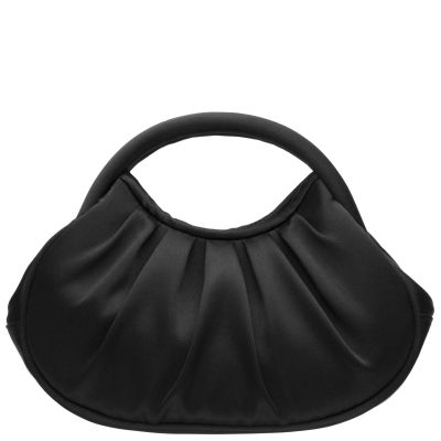 Bren-black Mini Moon Satchel With Cut-out Handle