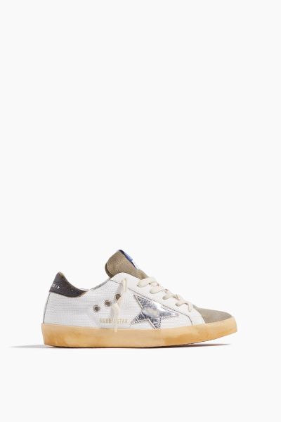 Superstar Net Sneaker in White/Taupe/Silver/Black