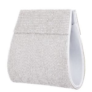 Nina Shoes Abbott Silver Crystal Trapezoid Clutch