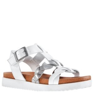 Nina Shoes Girls Adria White-Smooth Leather/Mirror