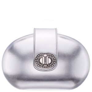 Nina Shoes Agatha Silver Met Foil PU Minaudiere