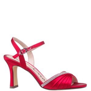 Nina Shoes Agnes Red Satin High-Heel Evening Sandal