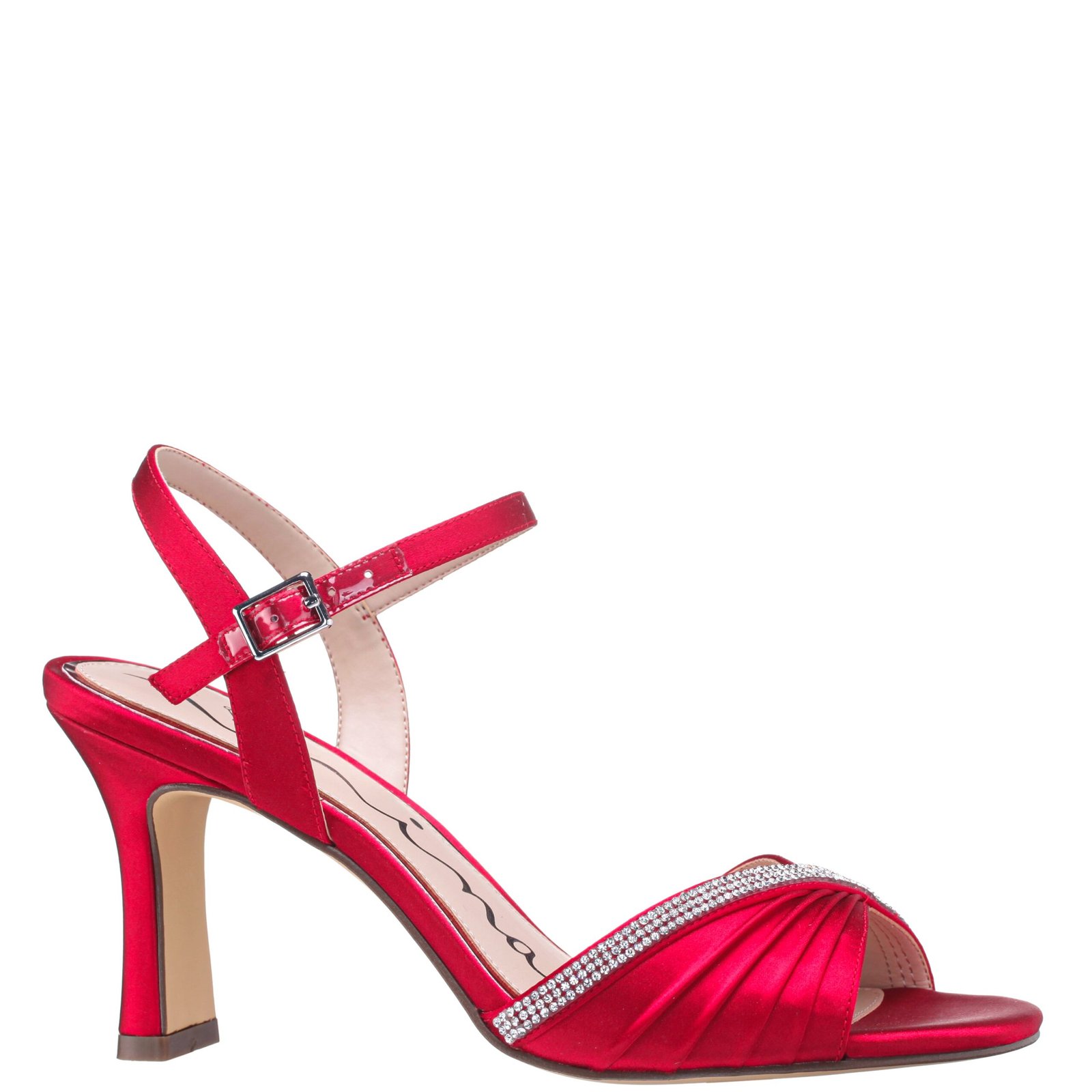 Nina Shoes Agnes Red Satin High-Heel Evening Sandal