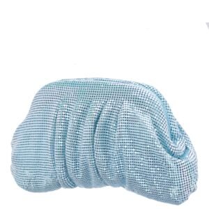 Nina Shoes Alexia Air Blue Crystal Mesh Soft Clutch