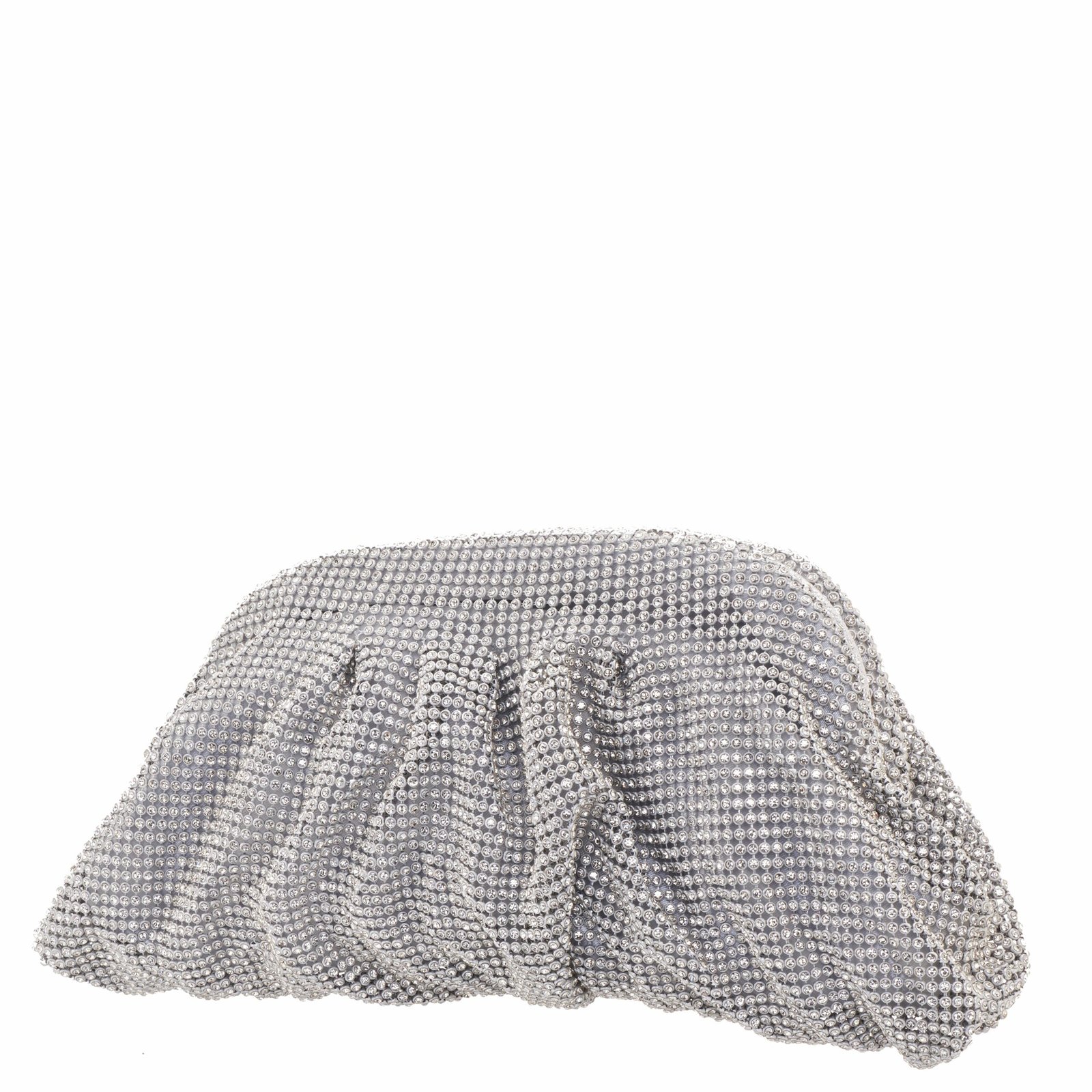 Nina Shoes Alexia Silver Crystal Mesh Soft Clutch