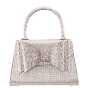 Nina Shoes Alila Platino Bella Shine PVC/Glass Crystal Satchel Bag