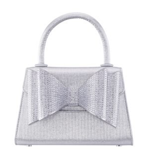 Nina Shoes Alila Silver Bella Shine PVC/Glass Crystal Satchel Bag