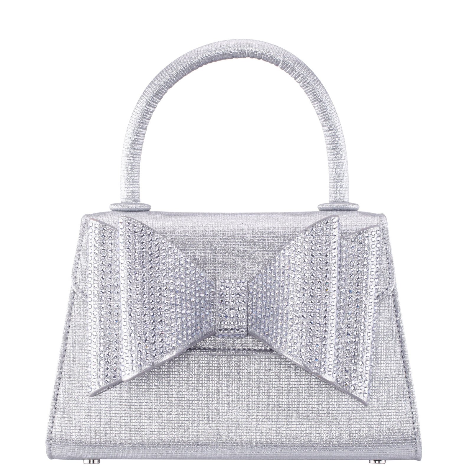 Nina Shoes Alila Silver Bella Shine PVC/Glass Crystal Satchel Bag