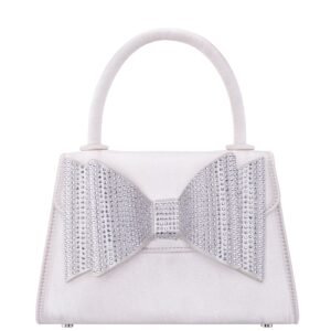 Nina Shoes Alila Ivory Satin/Glass Crystal Satchel Bag