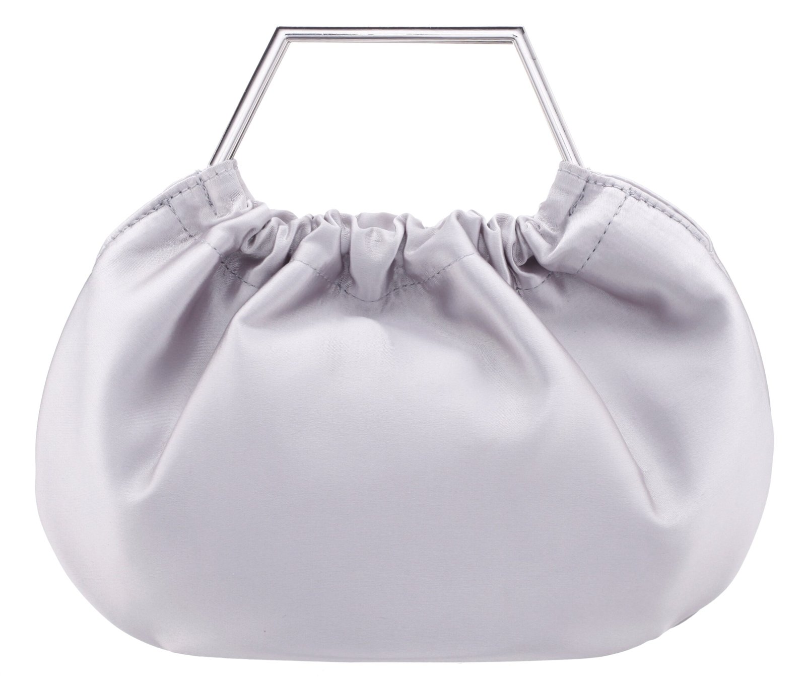 Nina Shoes Allison Women's Silver Metal Handle Satin Pouch Bag