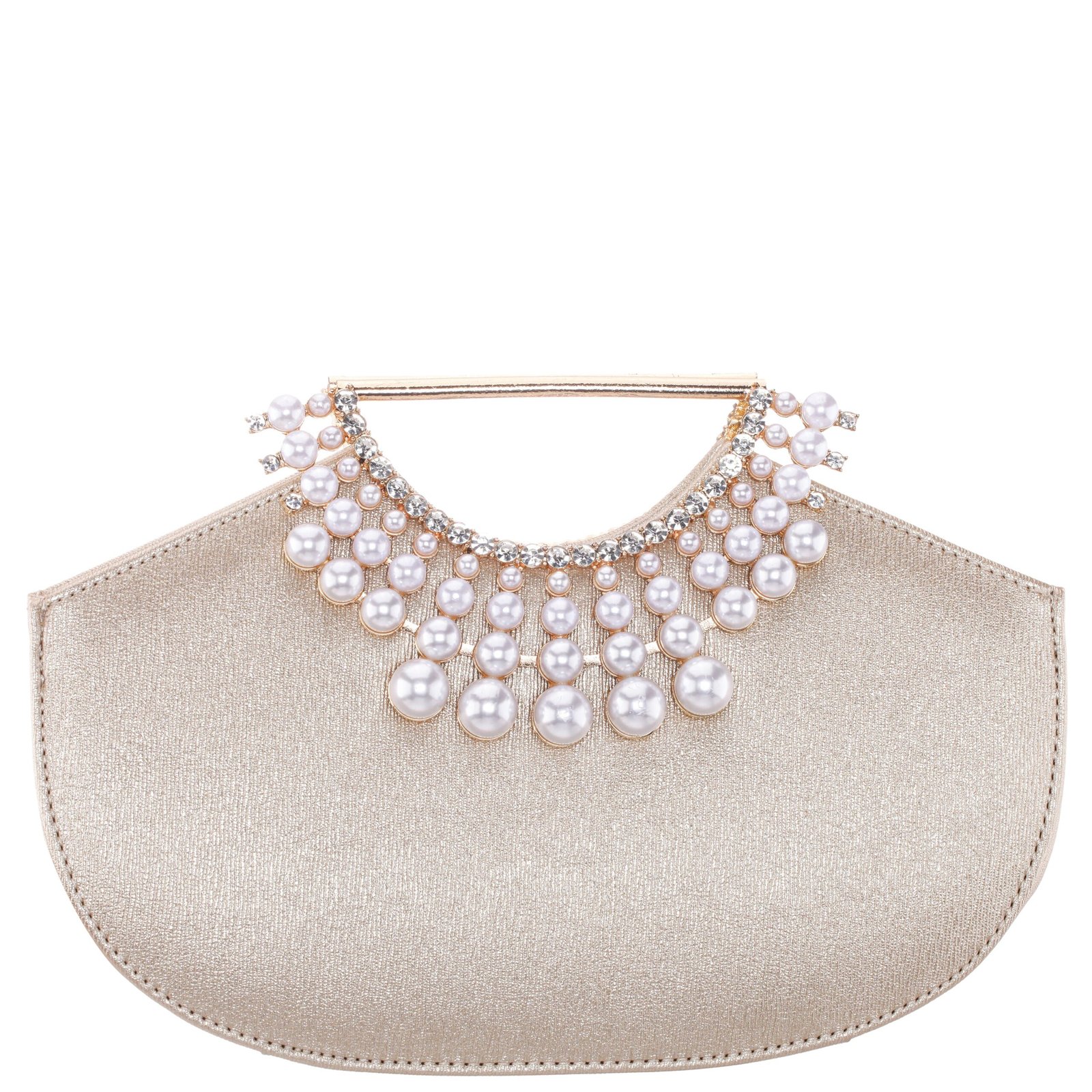 Nina Shoes Alyssa Platino Textured Metallic PU Handle Bag
