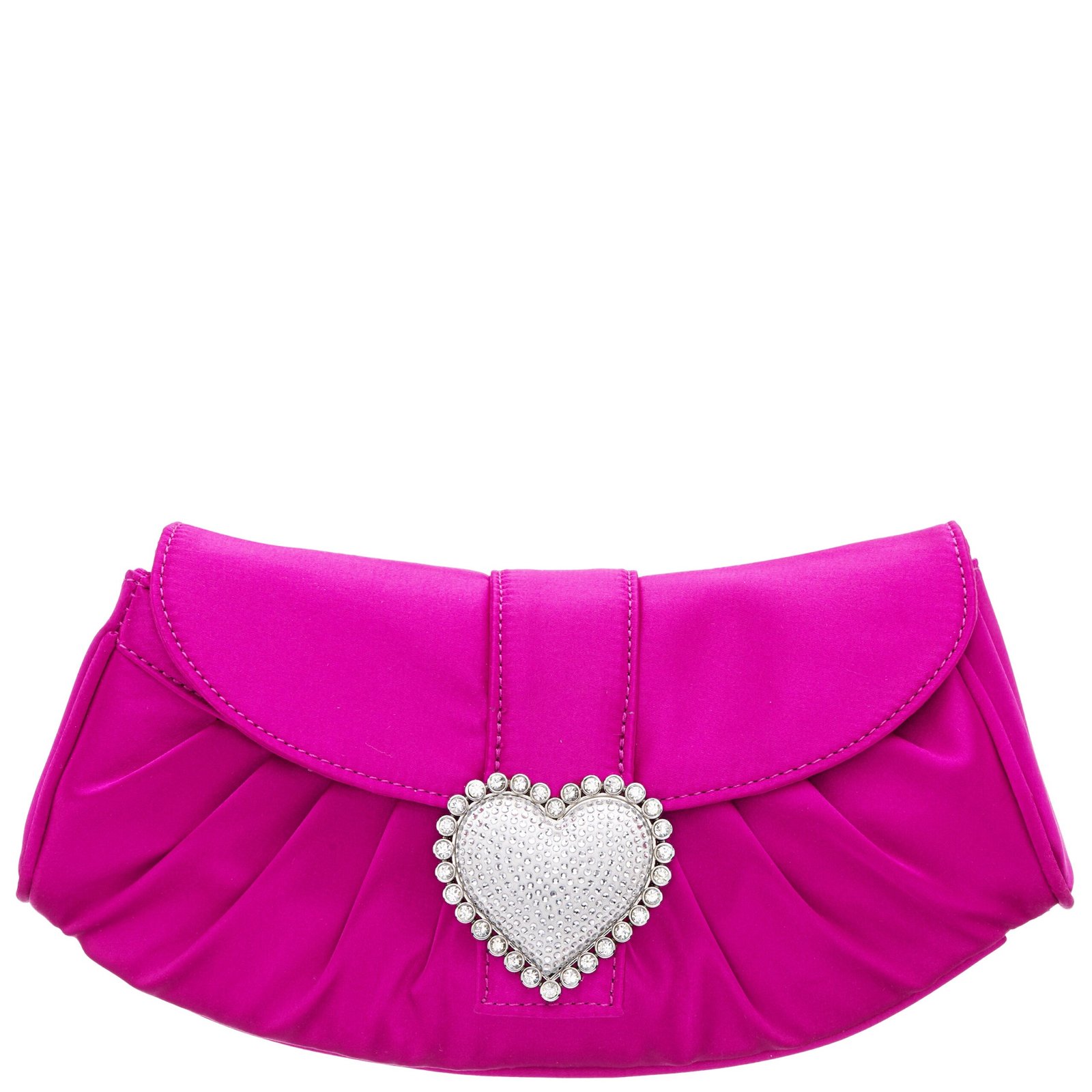Nina Shoes Apolina Parfait Pink Crystal Heart Adorned Clutch