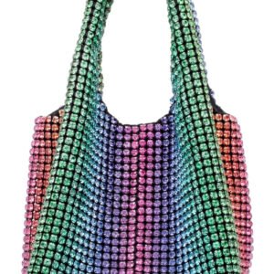 Nina Shoes Astaire Rainbow Allover Crystal Satchel Bag