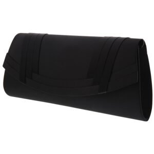 Nina Shoes Avis Black Satin Pleated Clutch