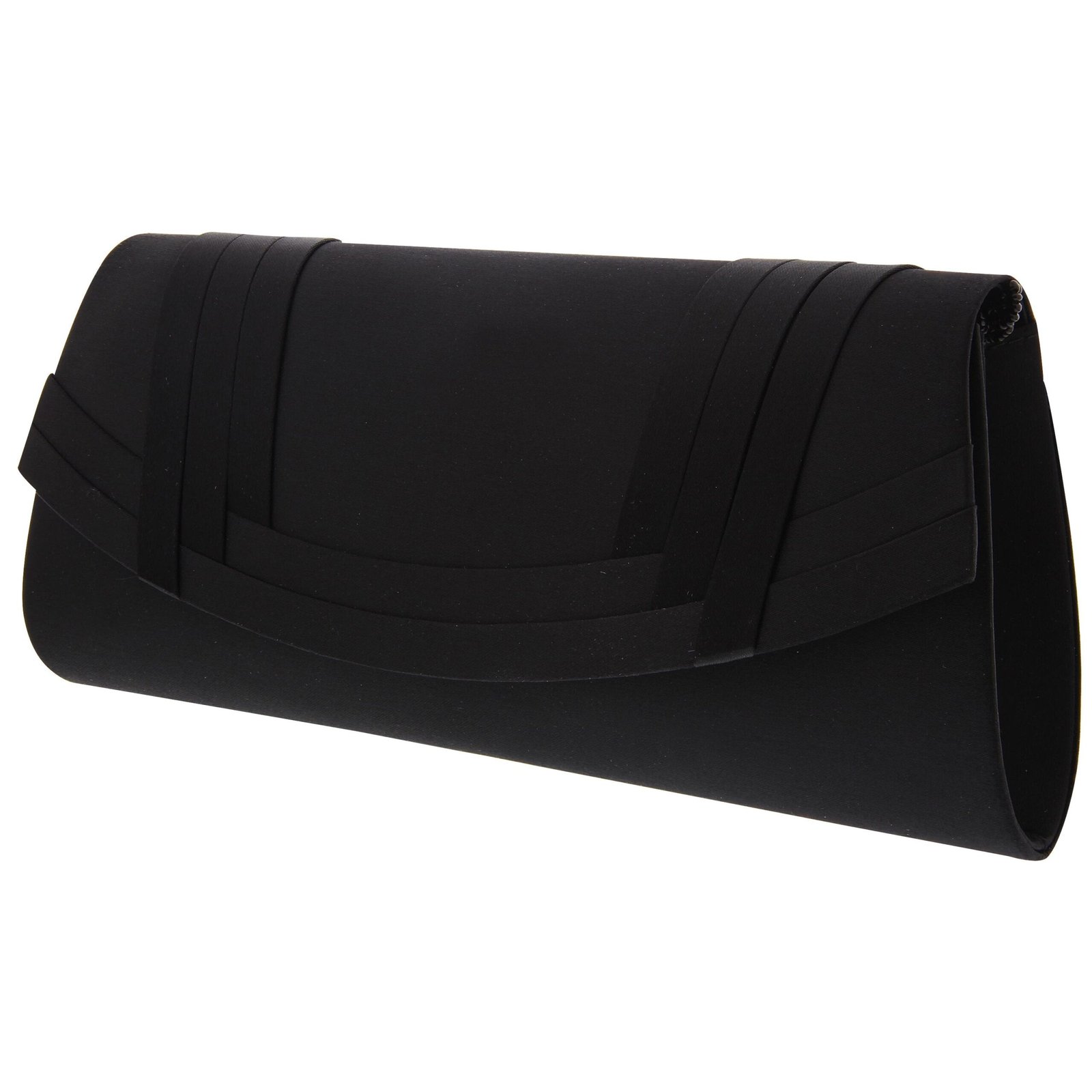 Nina Shoes Avis Black Satin Pleated Clutch