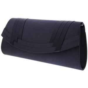 Nina Shoes Avis Navy Satin Pleated Clutch
