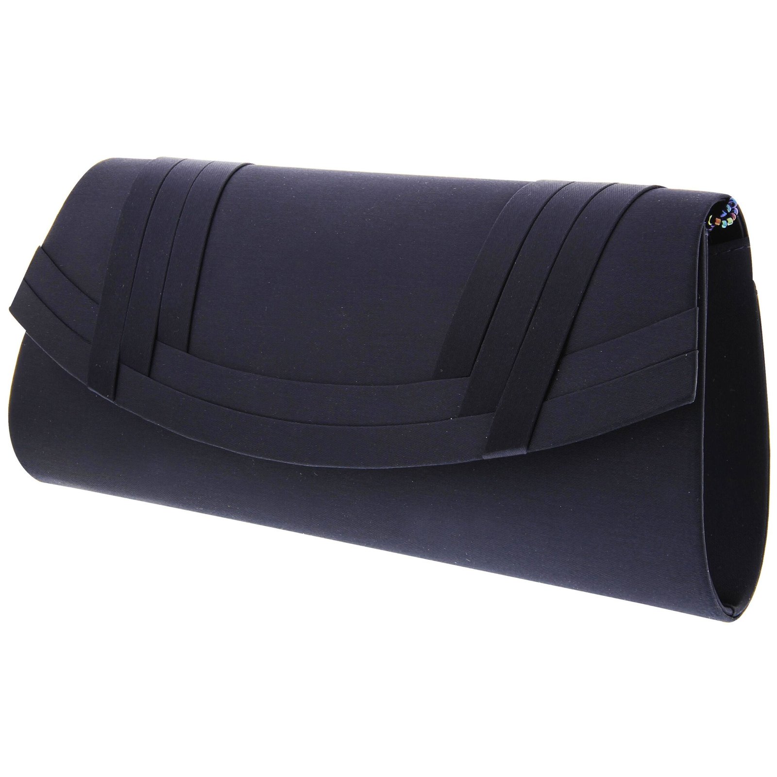 Nina Shoes Avis Navy Satin Pleated Clutch