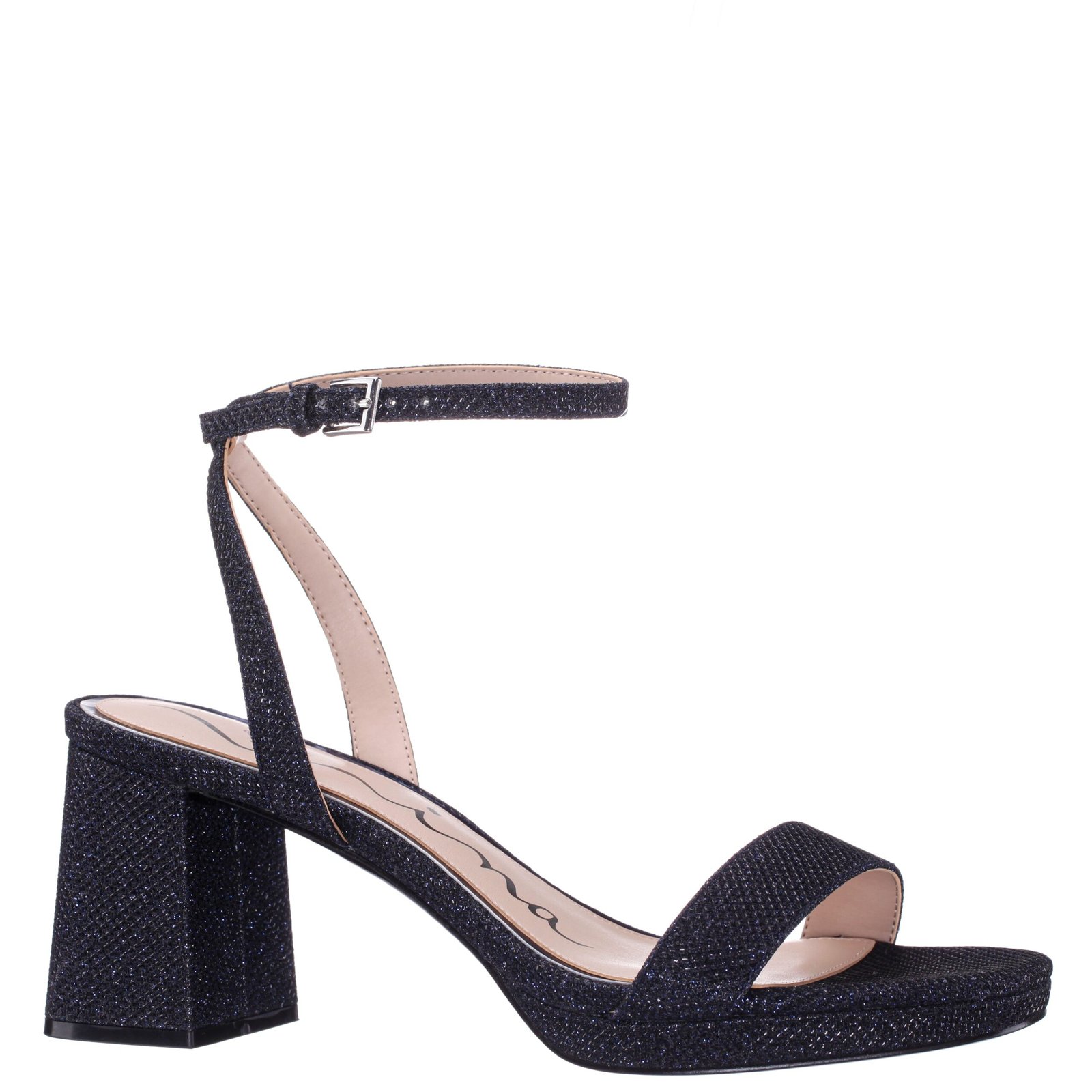 Nina Shoes Bergen Navy Ankle Strap Mid-Heel Platform Sandals