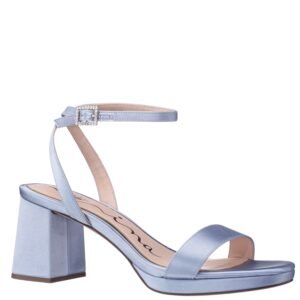 Nina Shoes Bergen Icy Blue Ankle Strap Mid-Heel Platform Sandals