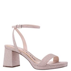 Nina Shoes Bergen Nude Ankle Strap Mid-Heel Platform Sandals