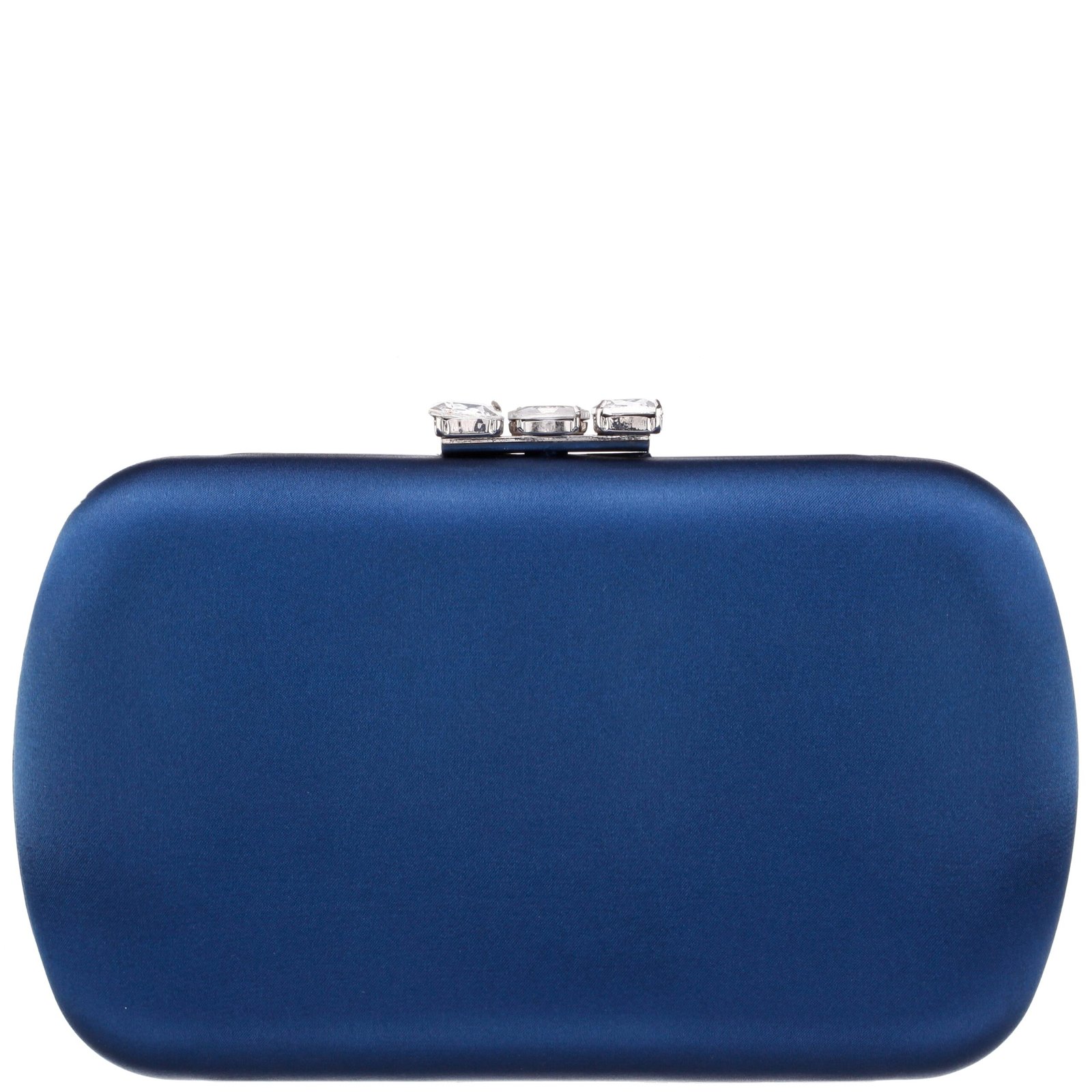Nina Shoes Betzy New Navy Satin Minaudiere With Chunky Crystal Clasp