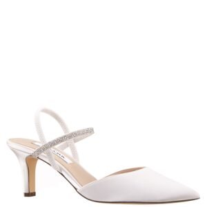 Nina Shoes Billie Ivory Satin Mid-Heel Closed-Toe Pump