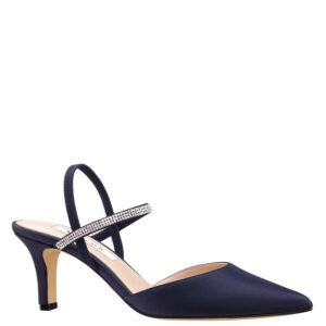 Nina Shoes Billie Navy Pointed-Toe Mid-Heel Dressy Pump