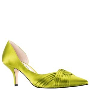 Nina Shoes Blakely Zest Satin Pointy-Toe D'orsay Mid-Heel Dress Pump