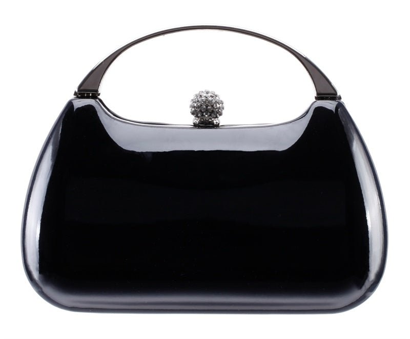 Nina Shoes Brando Black Patent/Glass Crystal Minaudiere