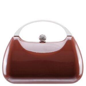 Nina Shoes Brando Mocha Patent/Glass Crystal Minaudiere