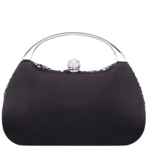 Nina Shoes Brando-Cc Black Chiffon/Satin/Glass Crystal Minaudiere