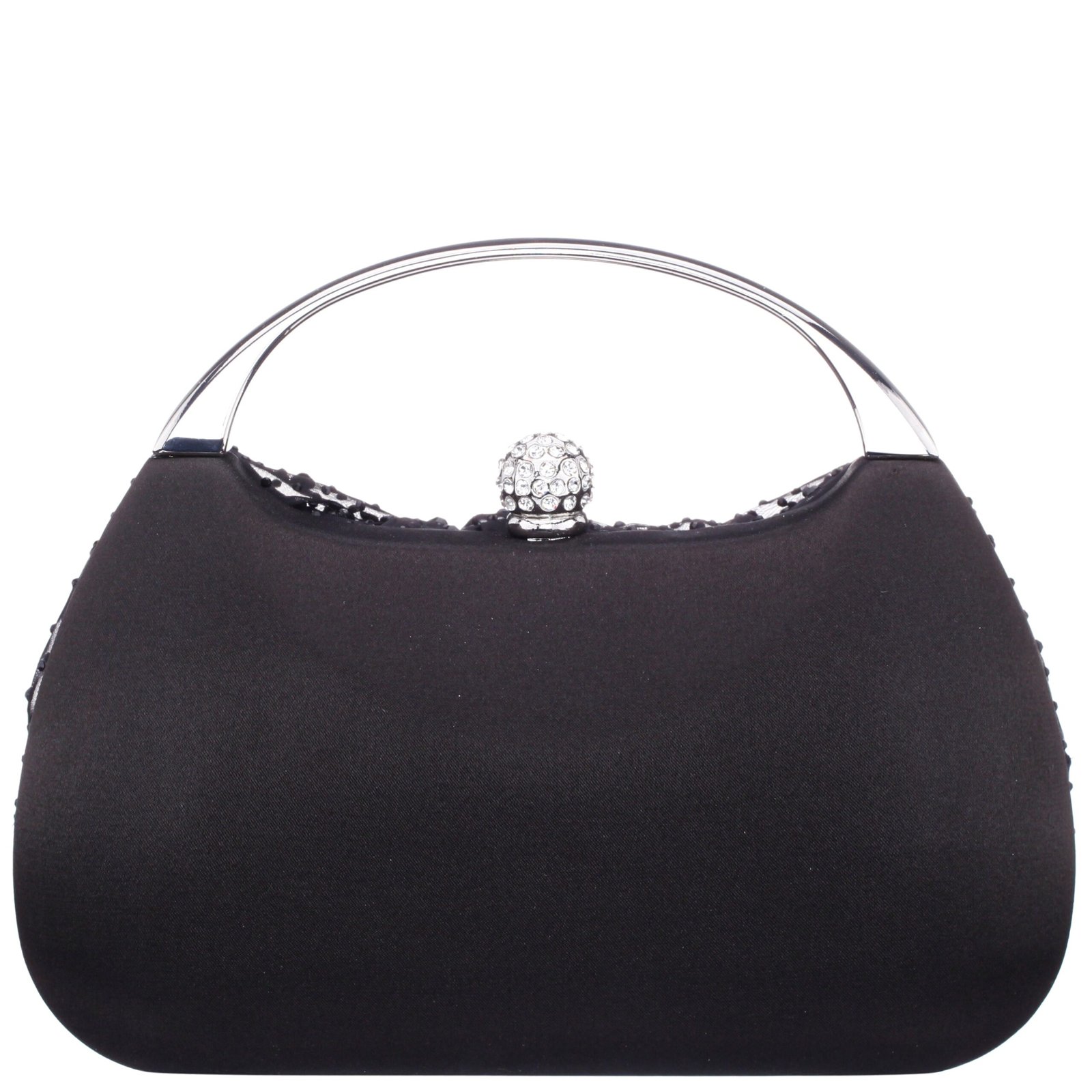 Nina Shoes Brando-Cc Black Chiffon/Satin/Glass Crystal Minaudiere