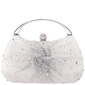 Nina Shoes Brando-Cc Ivory Chiffon/Satin/Glass Crystal Minaudiere