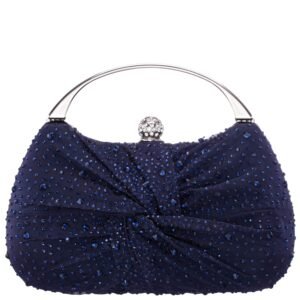 Nina Shoes Brando-Cc Navy Chiffon/Satin/Glass Crystal Minaudiere