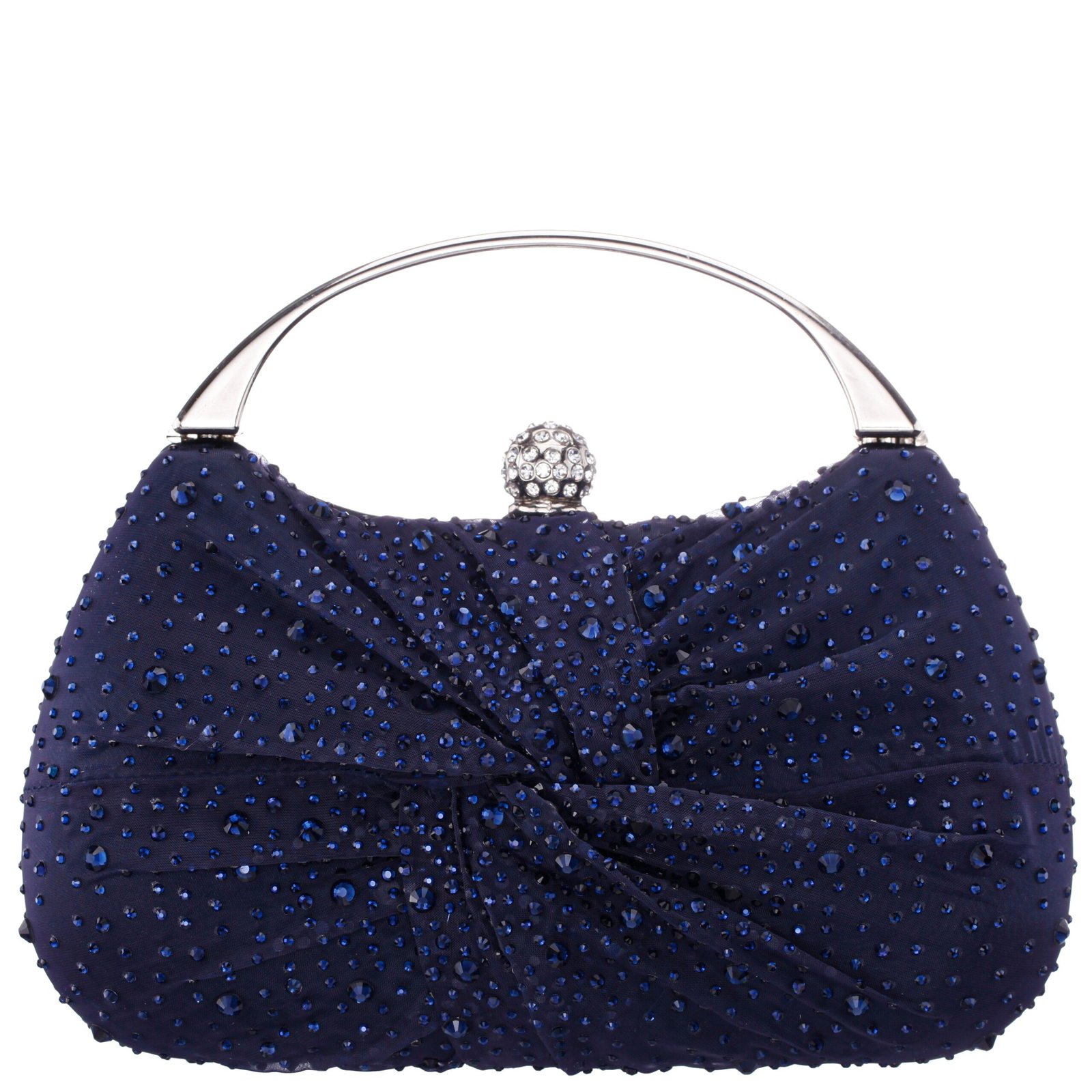 Nina Shoes Brando-Cc Navy Chiffon/Satin/Glass Crystal Minaudiere