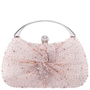Nina Shoes Brando-Cc Pearl Rose Chiffon/Satin/Glass Crystal Minaudiere