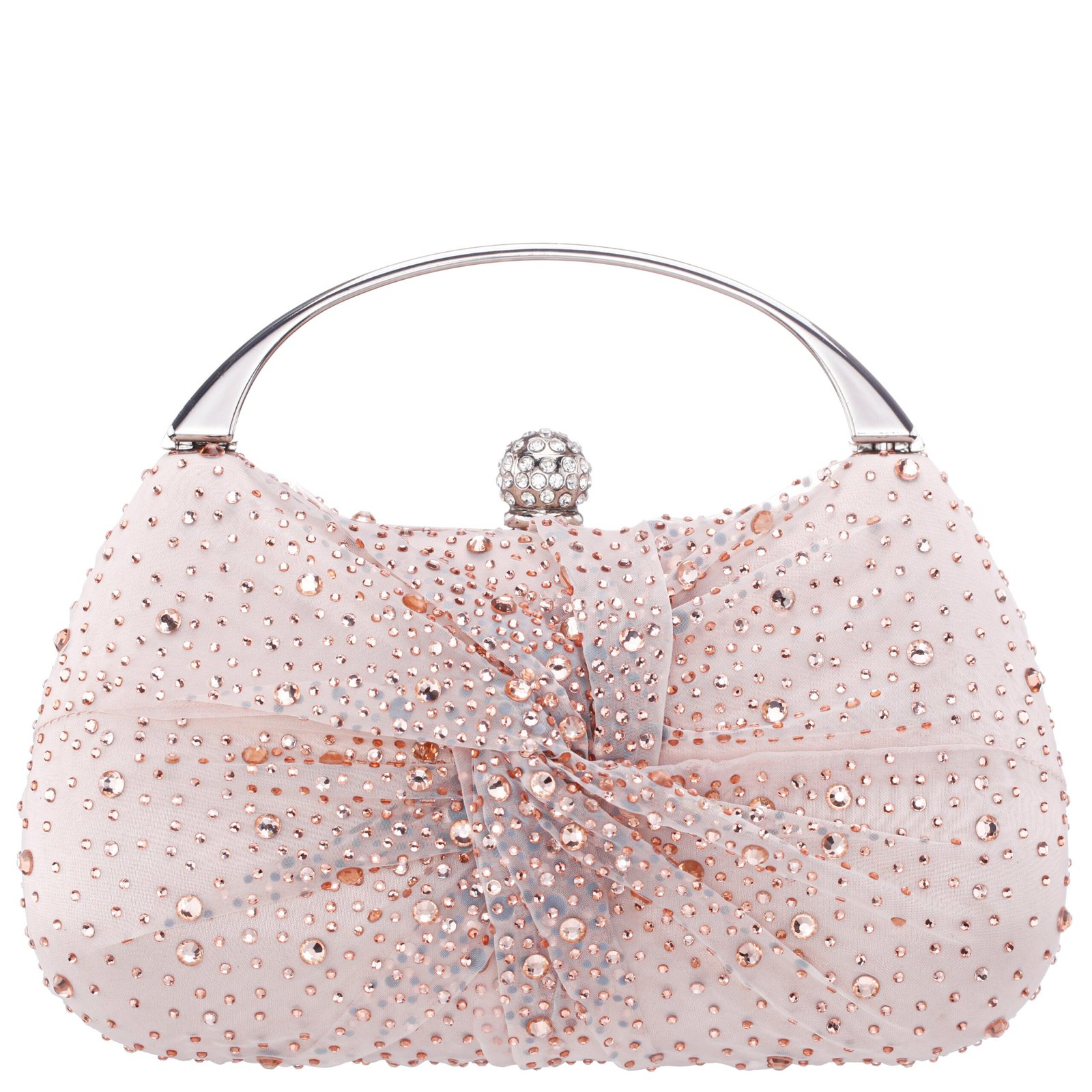 Nina Shoes Brando-Cc Pearl Rose Chiffon/Satin/Glass Crystal Minaudiere