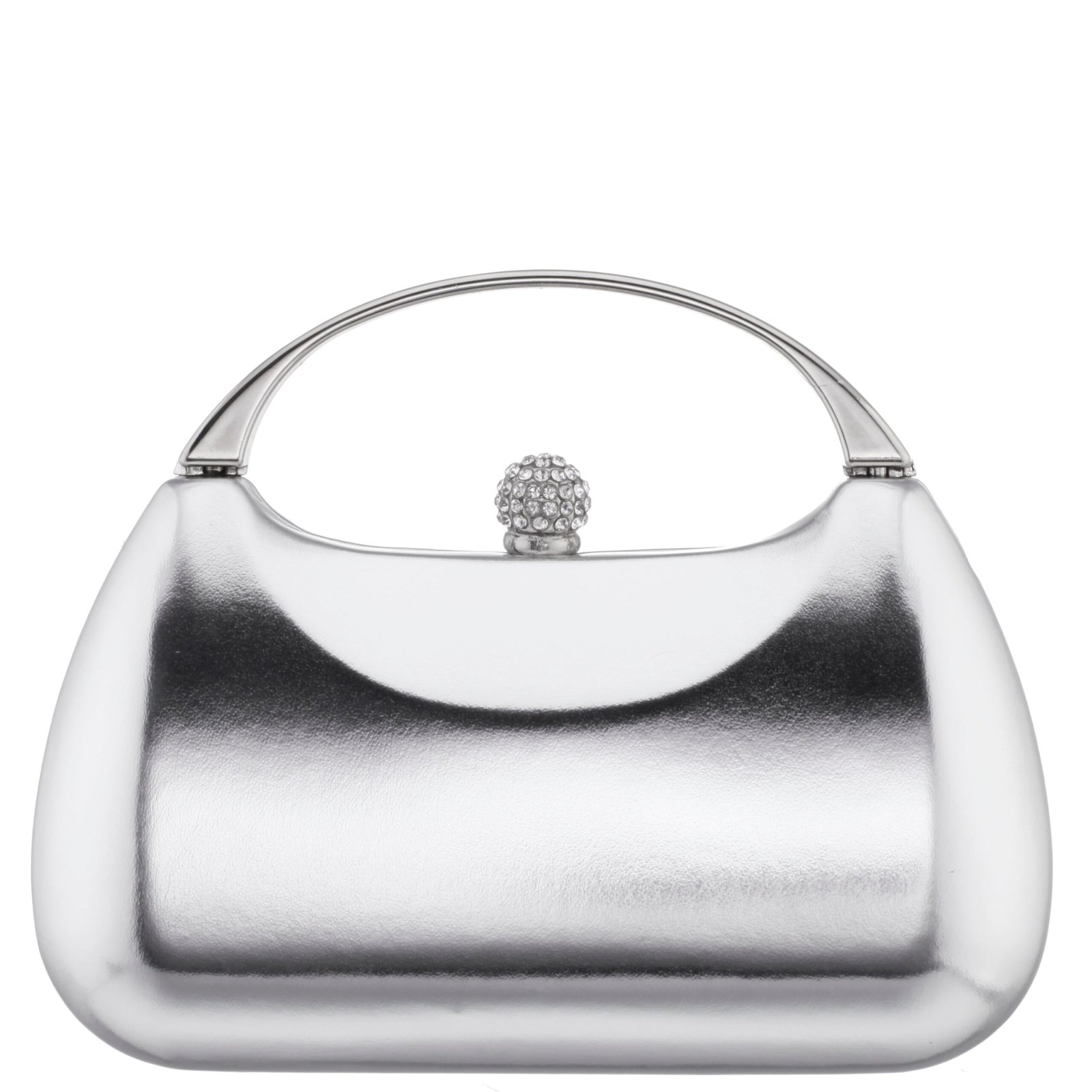 Nina Shoes Brando True Silver Metallic Foil/Glass Crystal Minaudiere