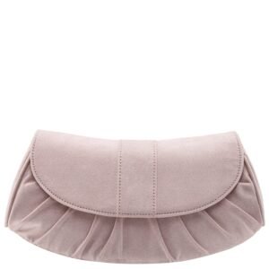 Nina Shoes Brendyl Alamo Tan Faux Suede Flap Clutch