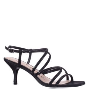 Nina Shoes Briegh Black Ankle Strap Mid-Heel Sandals