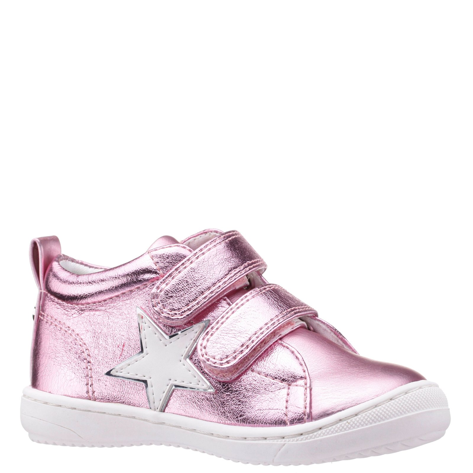 Nina Shoes Girls Brinkly Light Pink Metallic Bump Toe Sneakers
