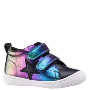 Nina Shoes Girls Brinkly Multi Colored Metallic Bump Toe Sneakers