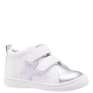 Nina Shoes Girls Brinkly White SMOOTH Bump Toe Sneakers